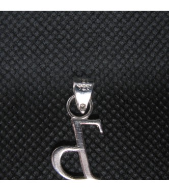 PE001450 Sterling Silver Pendant Charm Letter Ъ Cyrillic Solid Genuine Hallmarked 925